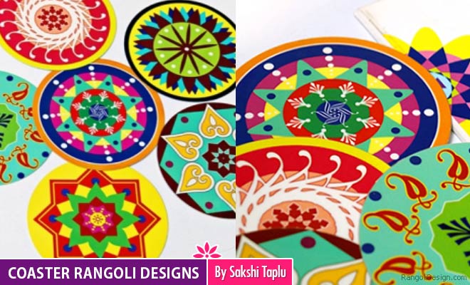 Coaster Rangoli Designs By Sakshi Taplu