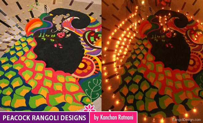 Peacock Rangoli Designs by Kanchan Ratnani