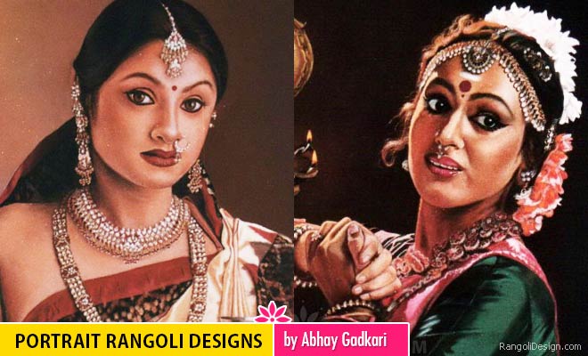 Portrait Rangoli Designs by Abhay Gadkari