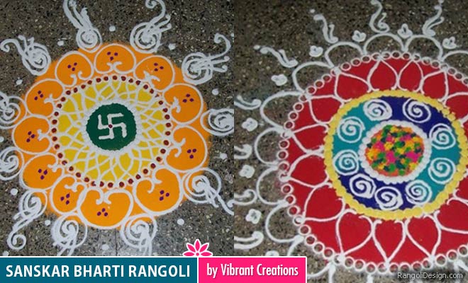 Sanskar Bharti Rangoli Designs by Vibrant Creations