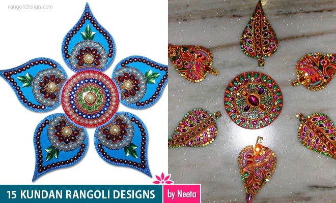 15 Aesthetically appealing Kundan rangoli designs for all occasions by Neeta
