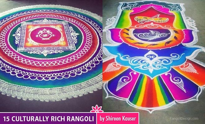 15 Traditional and culturally Rich sanskar bharathi rangoli designs by Shireen Kauser