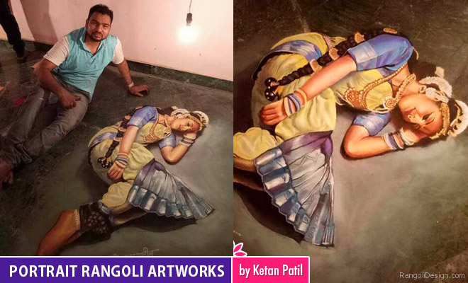 Portrait Rangoli Art Painting by Ketan Patil