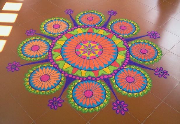 circle mash kolam rangoli design 1