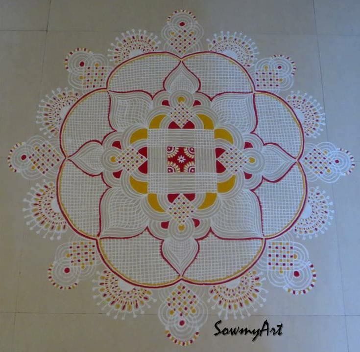 margali kolam design by sowmyart 1