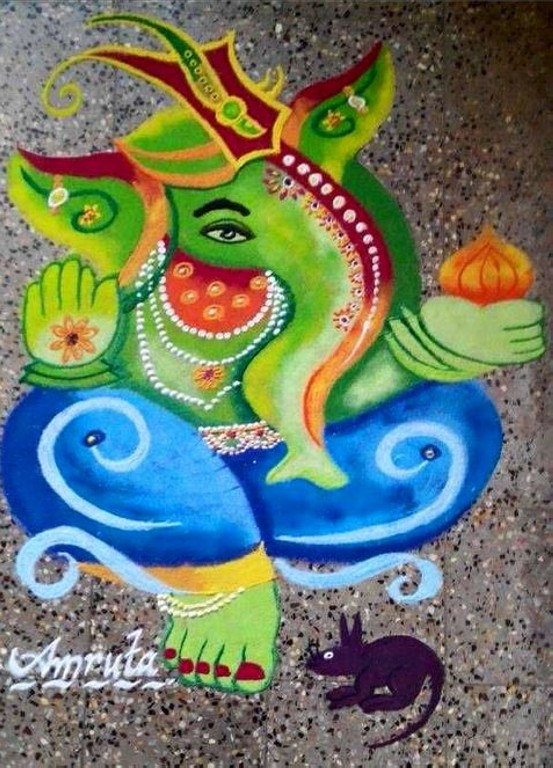 portrait ganesh rangoli design by amruta patil 1