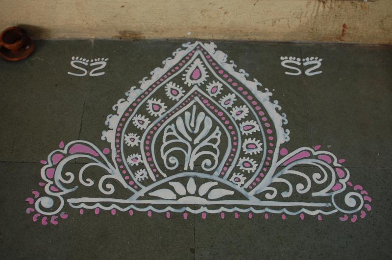 ganapati puja alpana design 11