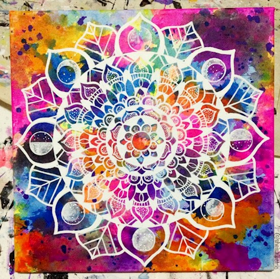 2 acrylic rangoli design by michelle pugle