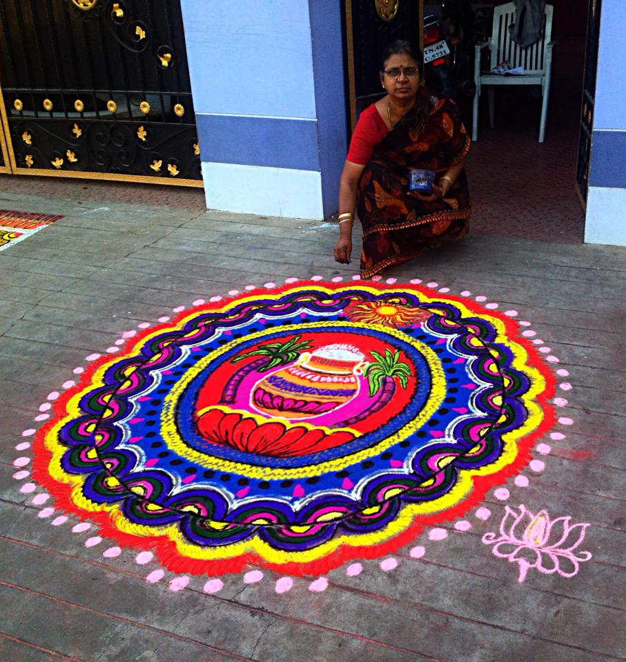 pongal kolam design by mangalam srinivasan 22