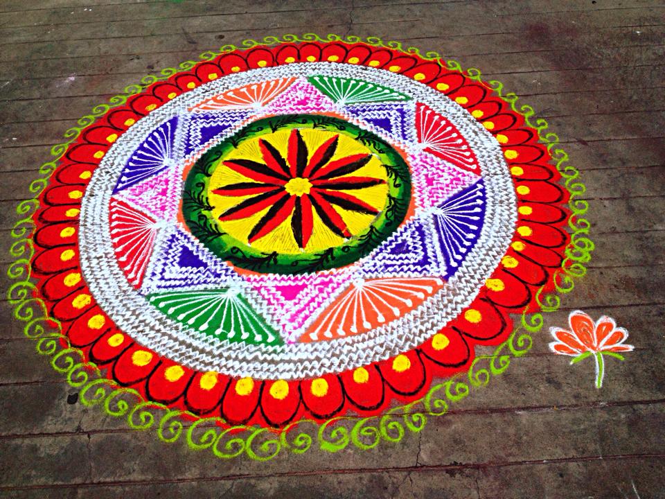 colourful kolam design by mangalam srinivasan 23