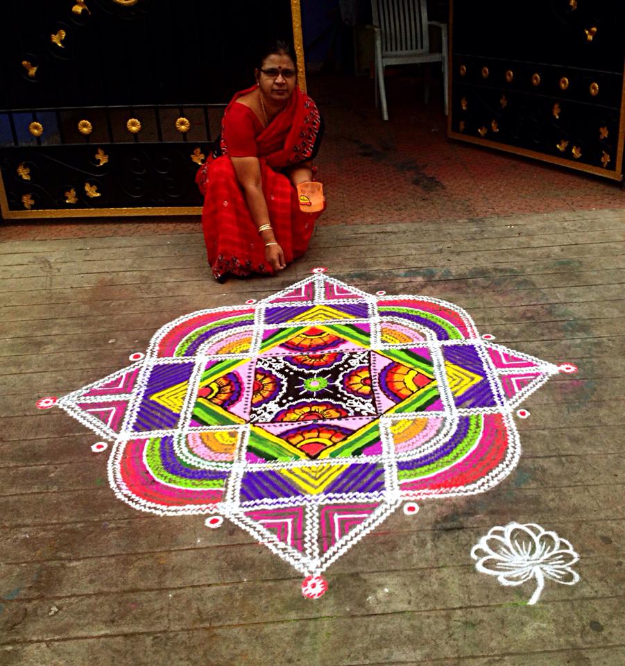 colourful kolam design by mangalam srinivasan 24