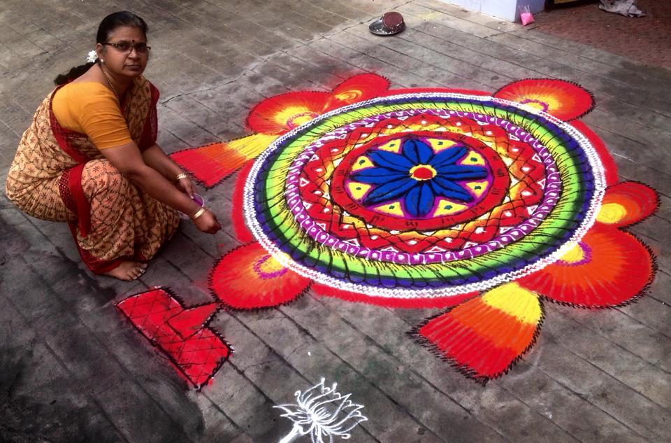 colourful margazhi kolam design by mangalam srinivasan 25