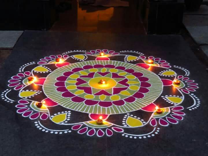 diwali rangoli design by kavitha nandani 3
