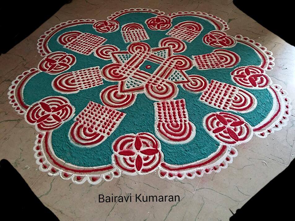 freehand rangoli design by bairavi kumaran 3