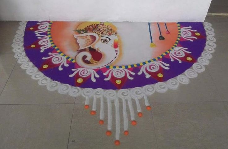ganesh festival rangoli design 3