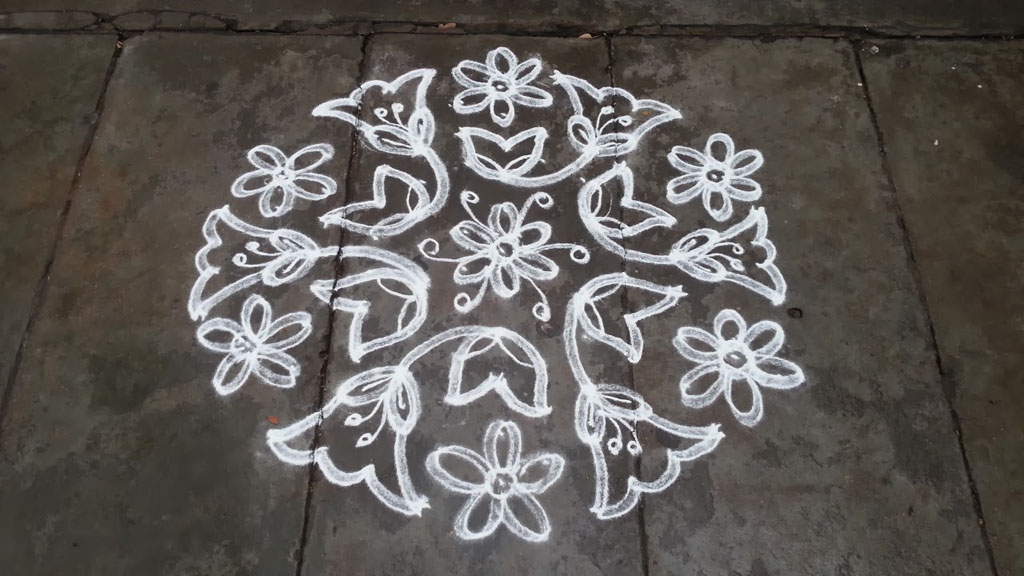 interlaced pulli kolam by rathna 3
