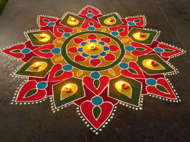 diwali rangoli design by kavitha nandani 4