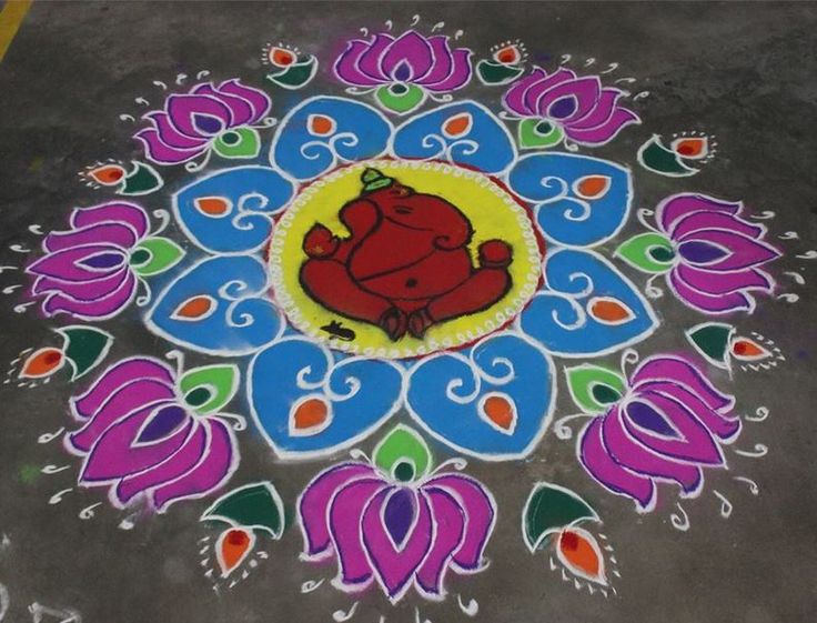 ganesh rangoli design 6
