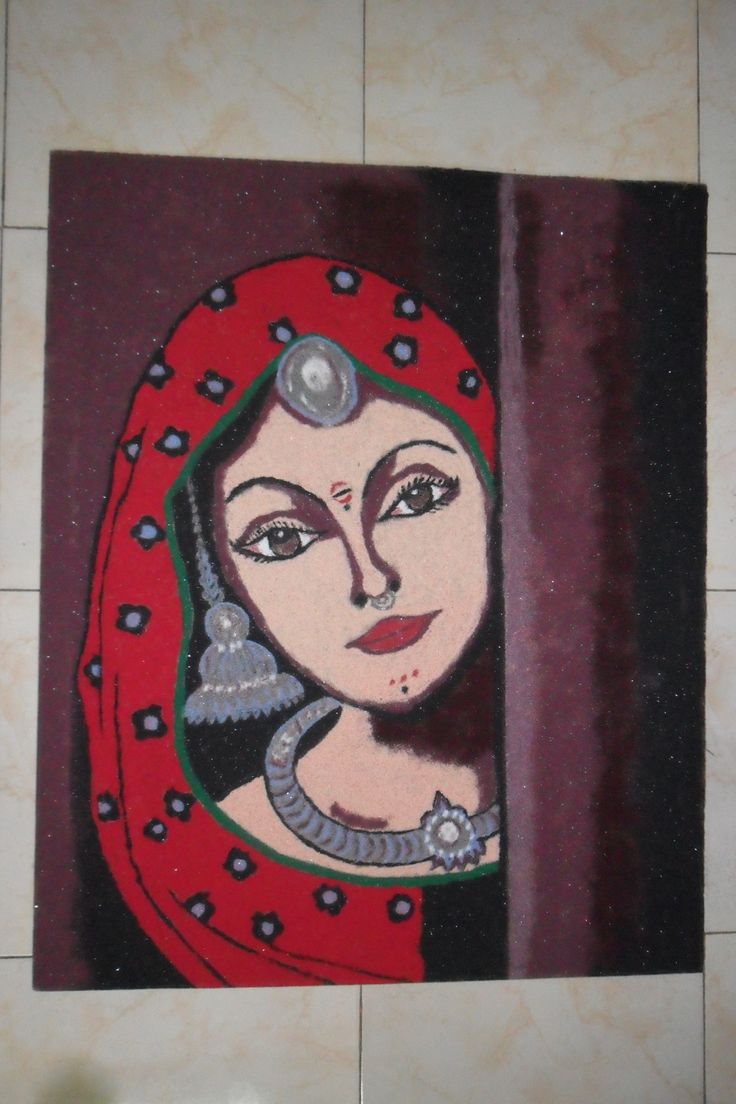 portrait rangoli design by niki manan 6