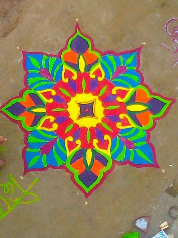 simple rangoli design by shweta duwa 6
