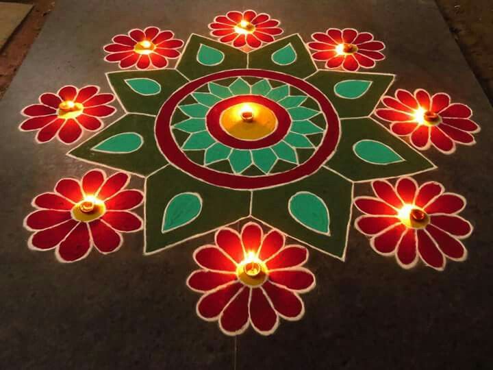 diwali rangoli design by kavitha nandani 7
