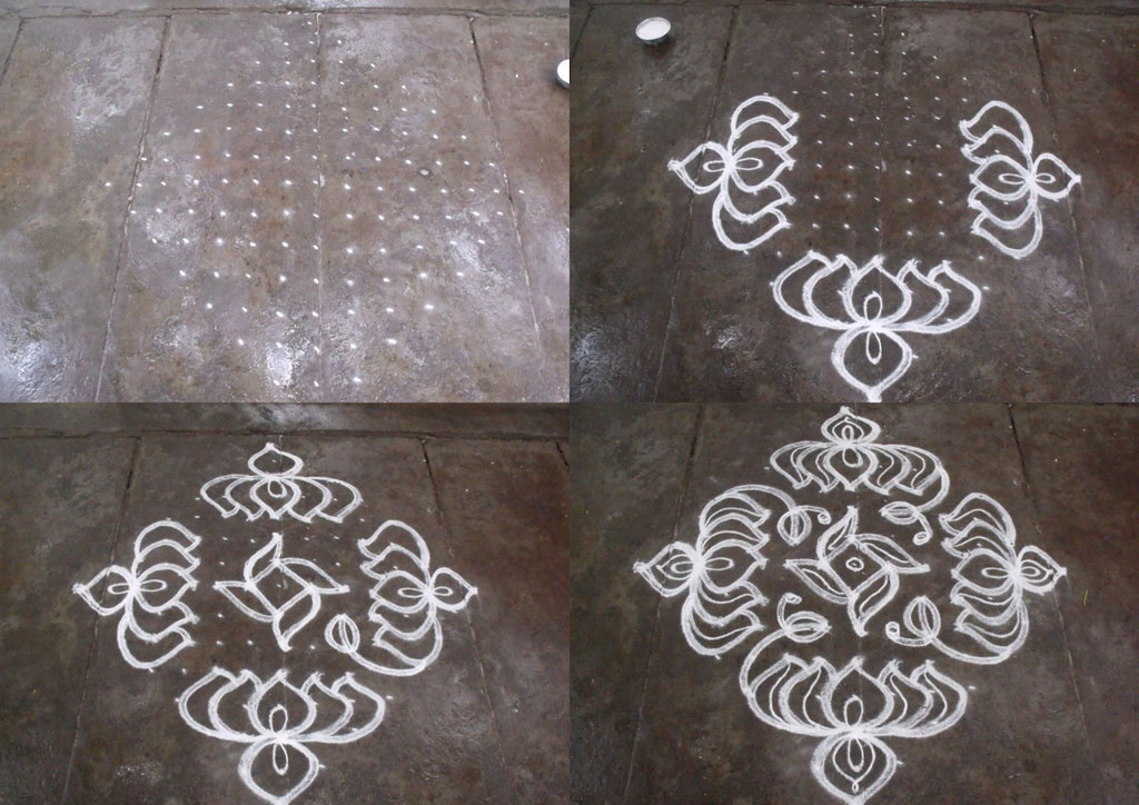 lotus pulli kolam by rathna 7