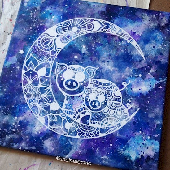 8 acrylic rangoli design by michelle pugle