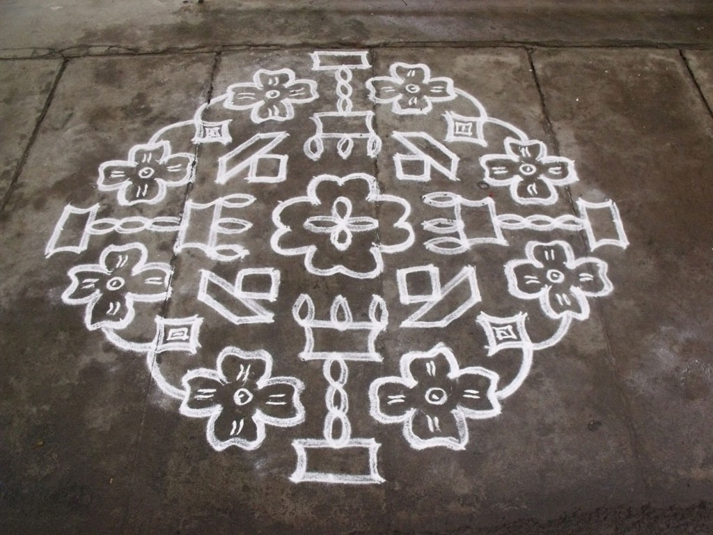 lamp pulli kolam by rathna 8
