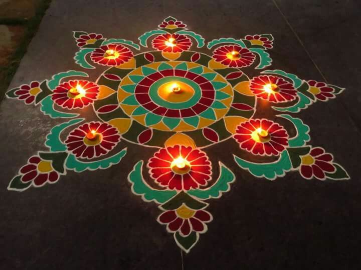 diwali rangoli design by kavitha nandani 9