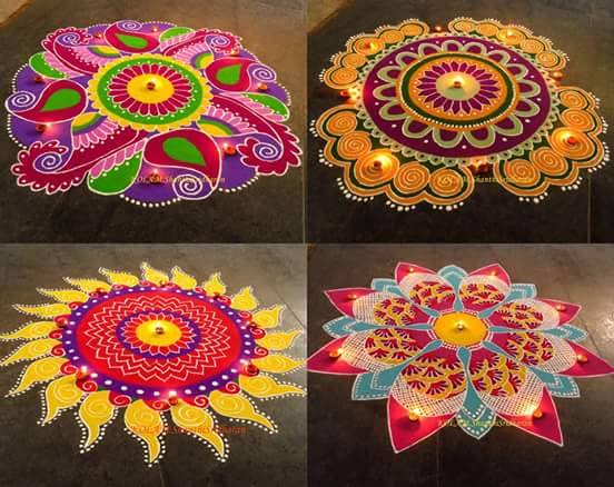 Beautiful Diwali Rangoli Design by Shanthi Sridharan