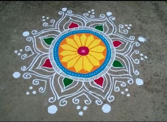 Lotus Rangoli design by Harsha Dubey