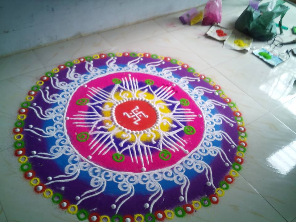 Sanskar Bharti Rangoli design by Vishwakarma Hemlata