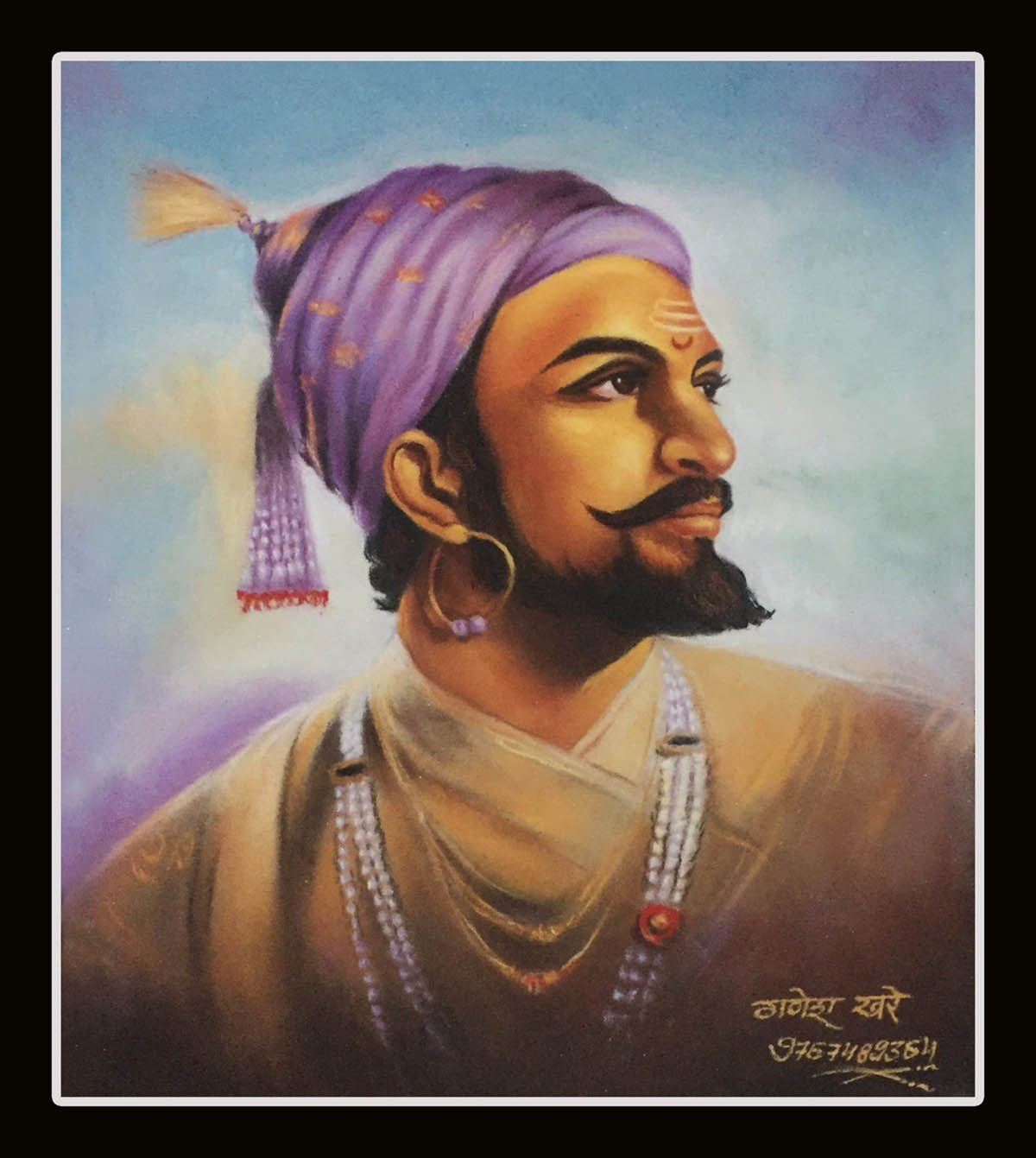 portrait rangoli shivaji ganesh khare 13