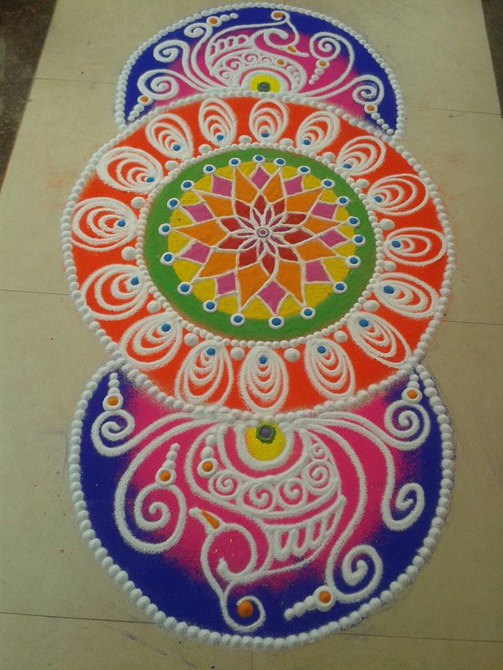 colorful rangoli design aarohi shah