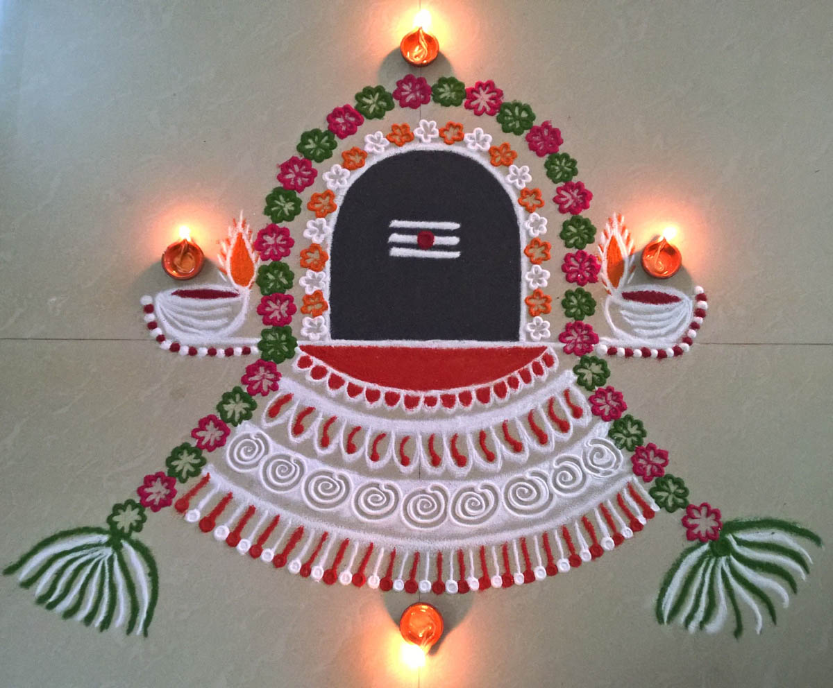shiva rangoli design 10