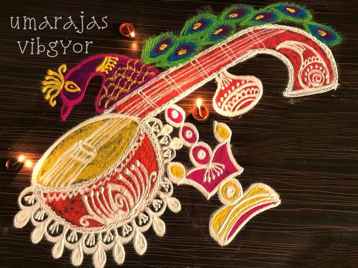 15 shapely rangoli design saraswati pooja