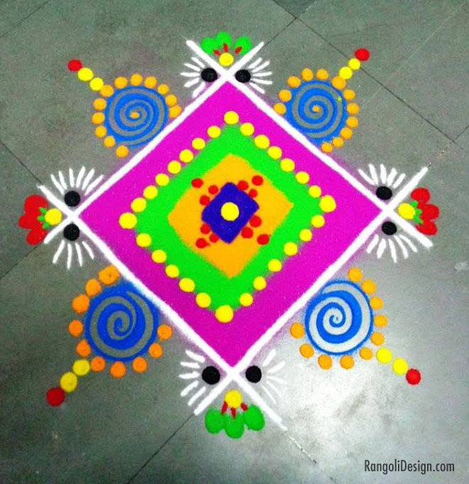 easy plain rangoli design kids 16