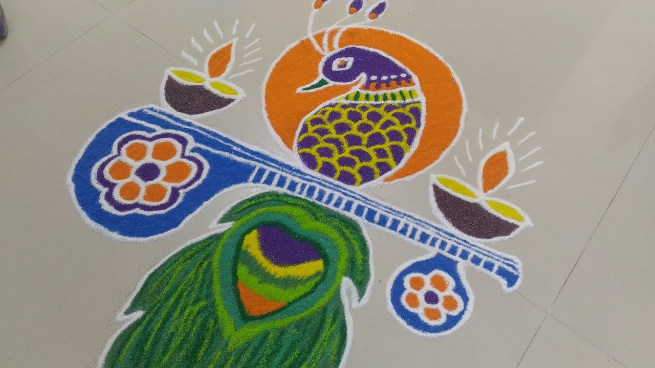 19 simple rangoli design saraswati pooja