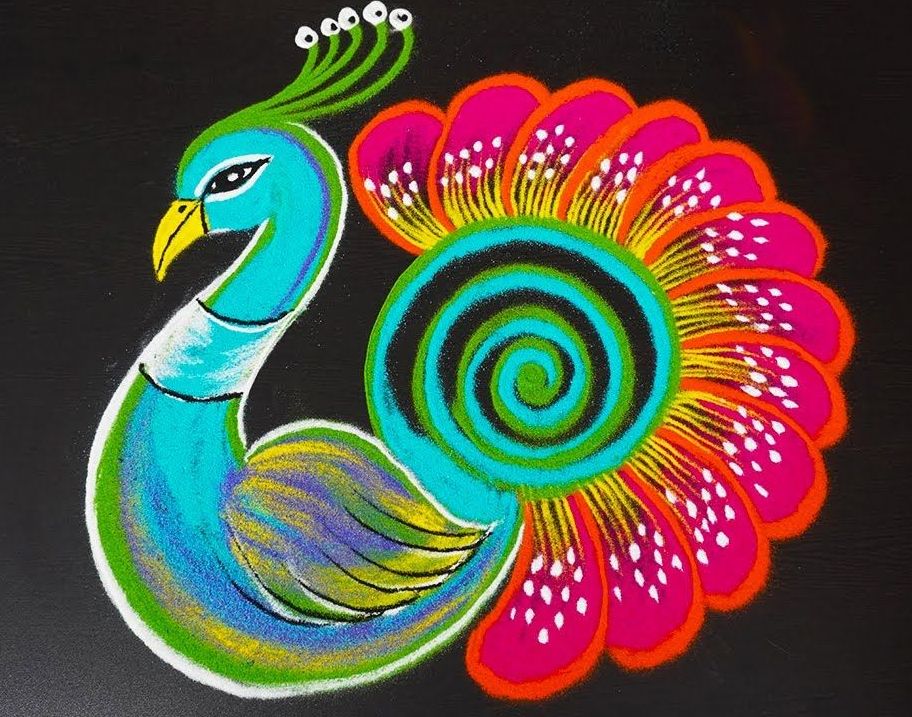 2 beautiful rangoli design saraswati pooja