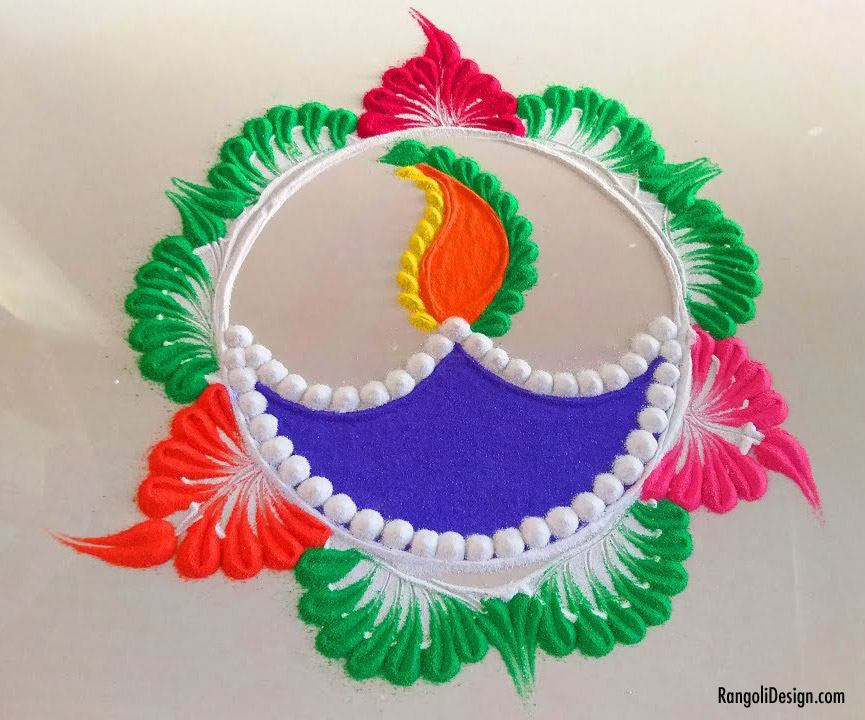 rangoli design children diya lamp 9
