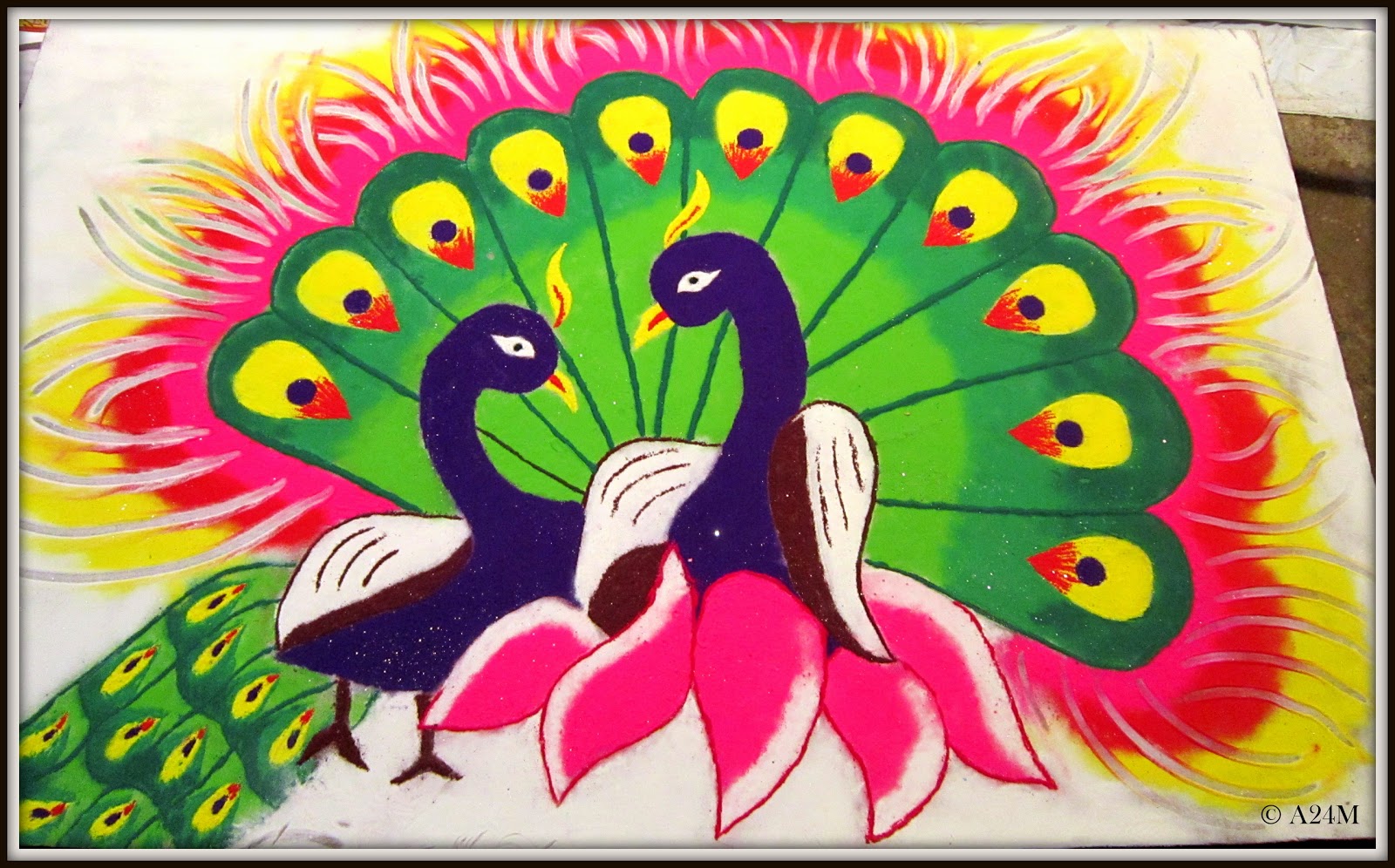 peacock rangoli 2
