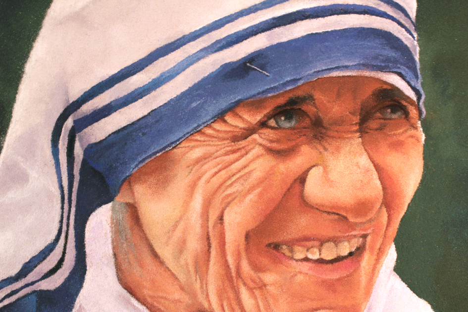 portrait rangoli design mother teresa 2