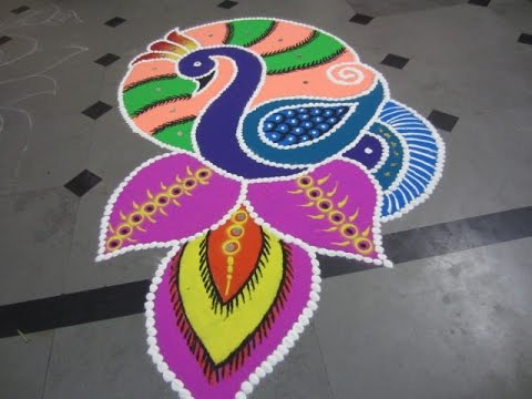 peacock rangoli 3