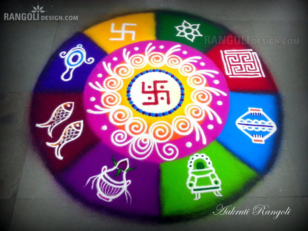hindu rangoli design by aakruti 34