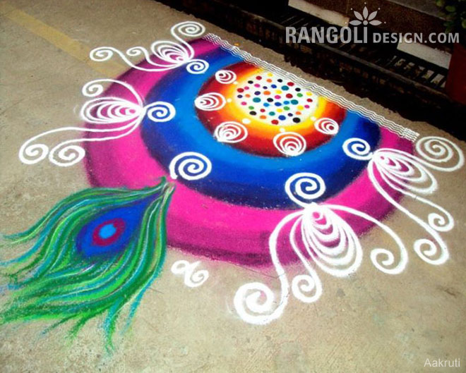 easy rangoli design for diwali by aakruti 4