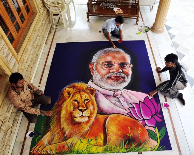 portrait rangoli design 4