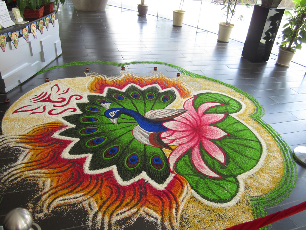 peacock pulses rangoli design 5