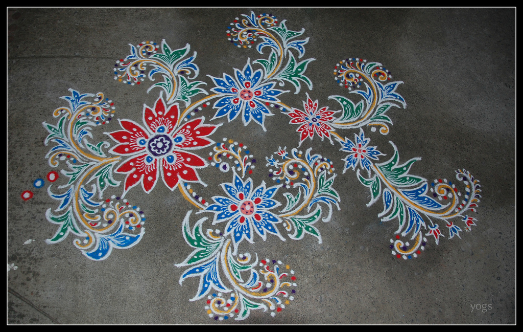 freehand rangoli design by yogs 6