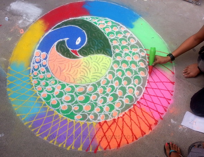 peacock rangoli 6