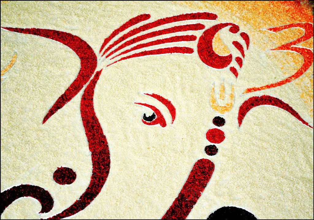 pulses rangoli ganesh 8